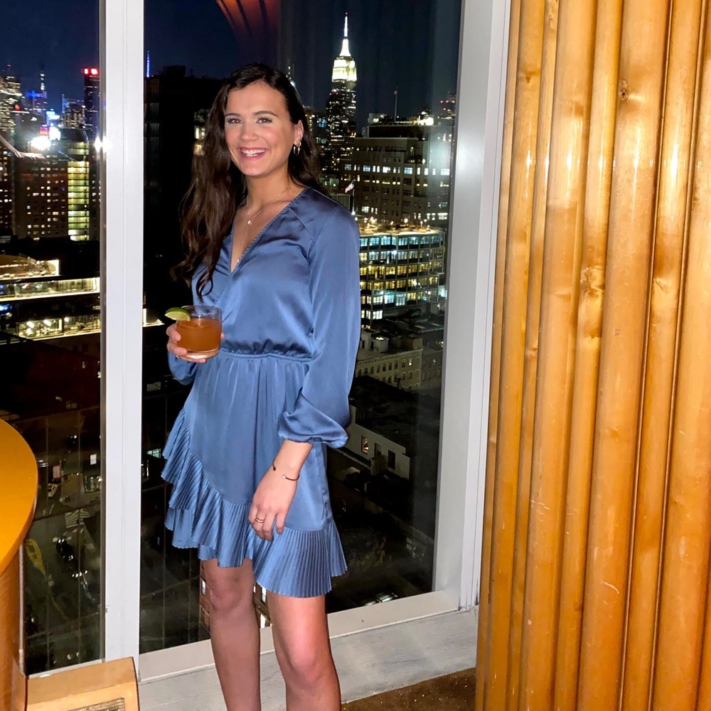 Waverly Grey Satin Dress